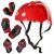 Red skate helmet and protective gear set