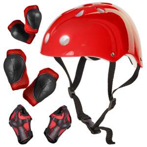 Chrániče prilby na kolieskové korčule nastaviteľné v červenej farbe 55827361 Cyklistika