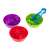 Close-up of Ikonka Montessori Safari Animals in colorful bowls with tongs
