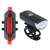 LED bike light set, front and rear, USB rechargeable