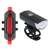 LED bike light set, front and rear, USB rechargeable