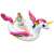 Intex inflatable unicorn ride-on pool float, 201 cm, woman using the float