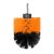 Orange and black drill brush attachment