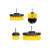 Set of 4 drill brush attachments for cleaning, includes round, cone, and angled brushes