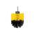 Drill brush attachment, yellow and black bristles