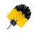Yellow and black drill brush attachment for cleaning, cone design