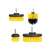 Set of 4 drill brush attachments for cleaning, includes round, cone, and angled brushes