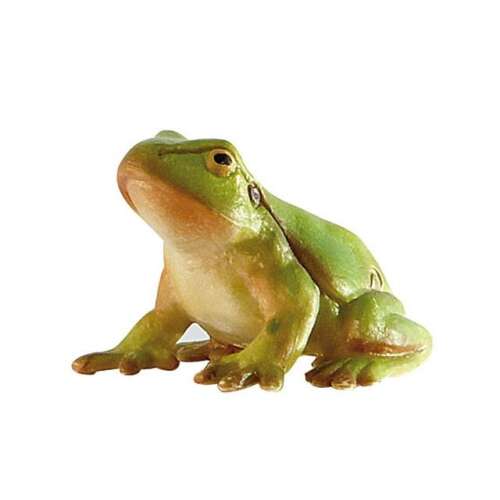 Bullyland Green Tree Frog Figurine, realistic hand-painted toy for kids