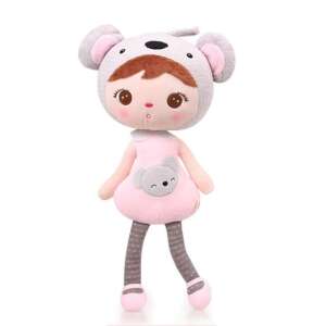 METOO Koala plush doll, 46cm, pink dress, grey koala ears, soft toy for girls - JM