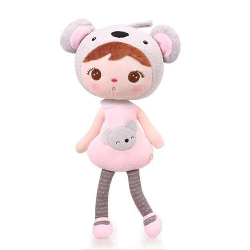 METOO Koala plush doll, 46cm, pink dress, grey koala ears, soft toy for girls