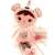 METOO Koala plush doll, 46cm, pink dress, grey koala ears, soft toy for girls, sitting