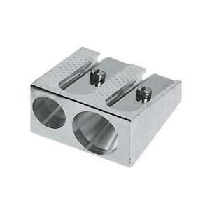 Faber-Castell Dupla ostrzałka metalowa, ostrzałka do ołówków z dwoma otworami dla ołówków standardowych i grubych, metal, srebrny - Akcesoria biurowe