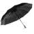 Malatec black folding umbrella open, angled view