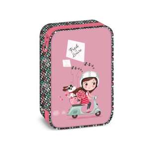 Mon Amie Doppelstock-Federmäppchen mit einem Mädchen auf einem Roller-Design - Ars Una Federmappen