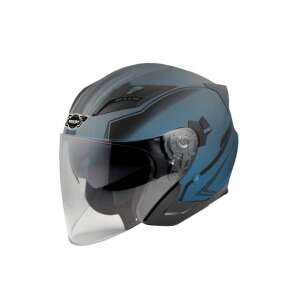 HECHT 52627 L Blauer Motorradhelm mit Visier - Schutzausrüstung für Motorräder