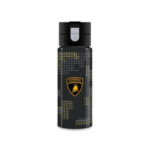 Sticlă de apă Ars Una Lamborghini 450ml, neagră cu puncte galbene și logo Lamborghini - Ars Una