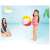 Girl in pink swimsuit playing with Intex inflatable beach ball