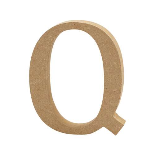 Fából készült Q betű, 13 cm, MDF, kézműveskedéshez és dekorációhoz