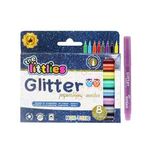 Set de 8 markere cu sclipici The Littles, non-toxice, lavabile, markere cu sclipici, articole de artă - Instrumente de desen