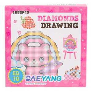 DaeYang Diamonds Drawing 1663pcs Diamond Painting Kit with a cute pink bear under a rainbow - Nonbrand Diamond painting kit