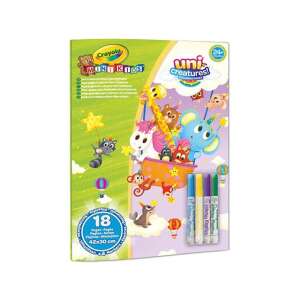 Maľovacia kniha Crayola MiniKids Uni Creatures so 4 umývateľnými fixkami, 18 strán na maľovanie, 42x30 cm
