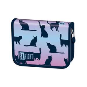 St.Right Night Cats Federmäppchen mit Katzensilhouetten-Design - Schreibwaren & Schreibmaterial