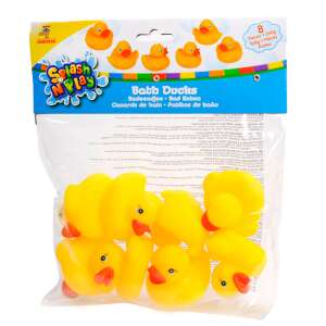 Balenie 8 žltých gumených kačiek do kúpeľa, značka Splash N Play - Hračky do kúpeľa