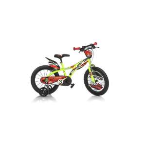 Dino Bikes Raptor 16 Zoll grünes Kinderfahrrad mit Stützrädern - Fahrrad für Kinder