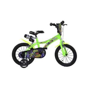Teenage Mutant Ninja Turtles 16 Zoll Fahrrad für Kinder, grün mit schwarzen Akzenten, Stützräder inklusive - Fahrrad für Kinder