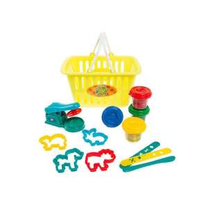 Playgo Sada Play Dough v nákupnom košíku, obsahuje 4 farby plastelíny, vykrajovačky a lis - Playgo