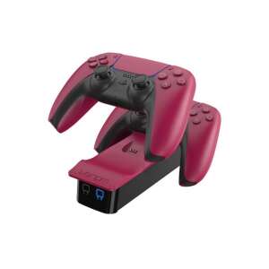 Stație de încărcare dublă Venom VS5010 PS5 în culoarea Cosmic Red, pentru încărcarea simultană a două controlere PS5 - Stații de încărcare controller