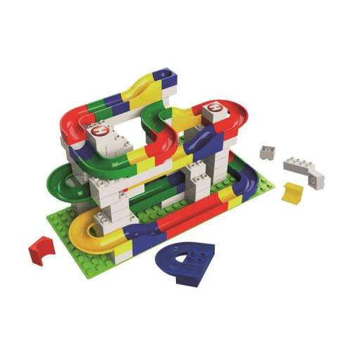 Hubelino golyópálya készlet, építsd meg a saját golyópályádat színes pályákkal és blokkokkal