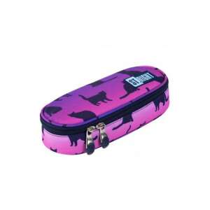 St.Right Night Cats tolltartó, rózsaszín és lila színben, fekete macska sziluettekkel, cipzárral zárható - Unipap