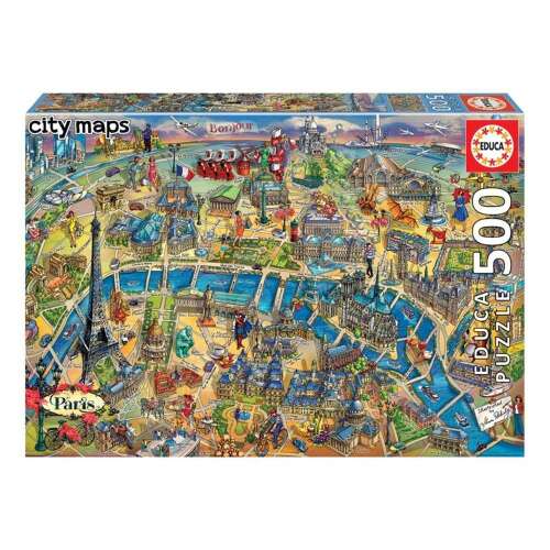 Educa Párizs térképe puzzle, 500 darabos 32454778