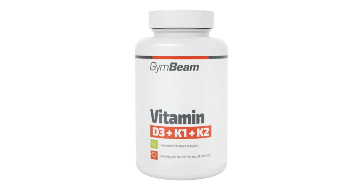 D3+K1+K2 vitamin 120 kapszula GymBeam Pepita.hu