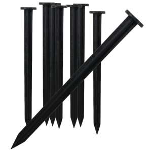 20 db fekete műanyag talaj rögzítőtüske, 25 cm hosszú - Rögzítő