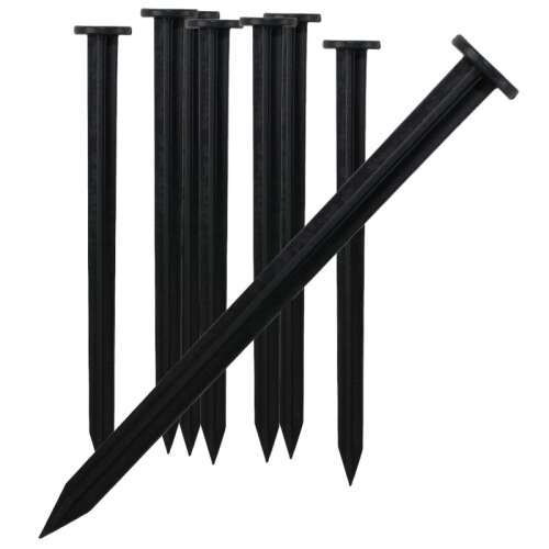 20 db fekete műanyag talaj rögzítőtüske, 25 cm hosszú
