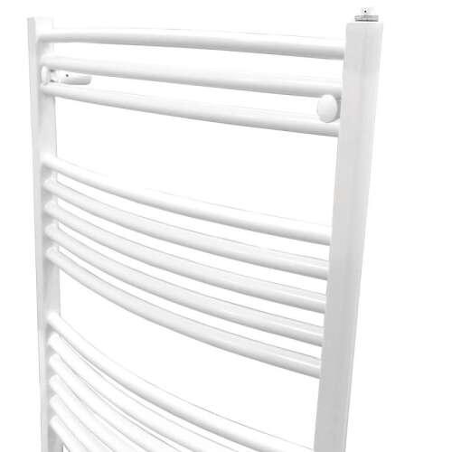 Fehér ívelt törölközőszárítós radiátor, 60 x 150 cm, 931W HEAT, 26 cső, BAGNO