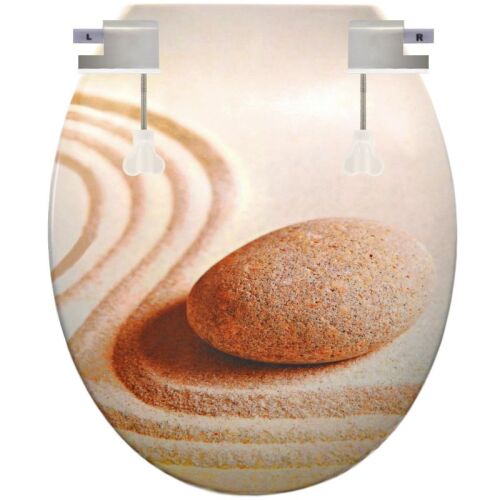 WC Tető Kő Minta Bézs Soft Close WC Ülőke