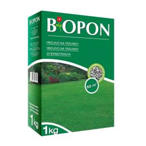 Biopon gyeptrágya, 1 kg, 50 m2-re, granulátum, többkomponensű, professzionális ásványi tápanyag gyephez - Növénytermesztés
