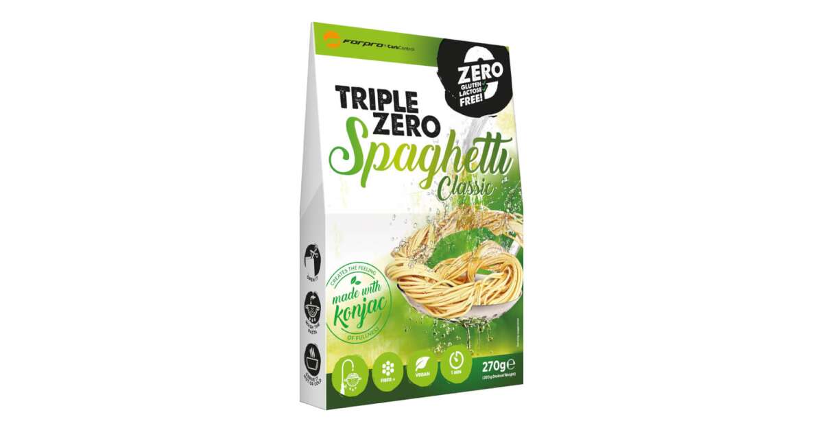 Triple Zero Pasta Spaghetti 270g Forpro Carb Control Pepita.hu