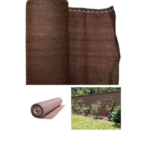 BROWNTEX 1X50 160 g/m2 braunes Sonnenschutznetz, Sichtschutz, Zaunnetz, Balkonnetz, Bau-Schutznetz, UV-stabiles HDPE, 90% Lichtfilterung