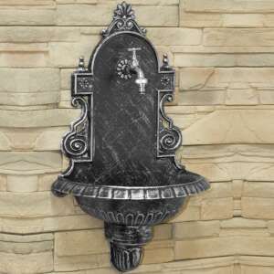 VERONA FALIKÚT 24/11 - ANTIK EZÜST - falra szerelhető kerti kút csappal, alumínium öntvény, antik ezüst - Kerti kút és csap