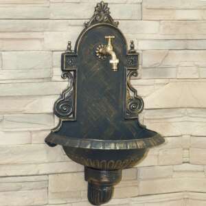 VERONA FALIKÚT 24/10 - ANTIK ARANY - alumínium öntvényből saját gyártású kerti díszkút réz csappal - Kerti kút és csap