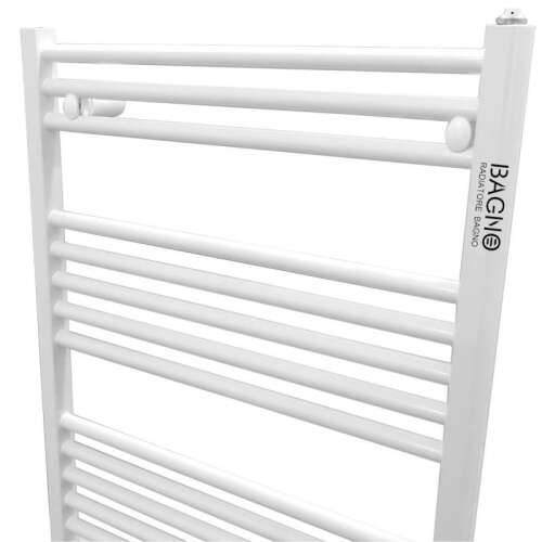 Fehér LINE 50 x 80 cm törölközőszárítós radiátor 14 csővel, BAGNO