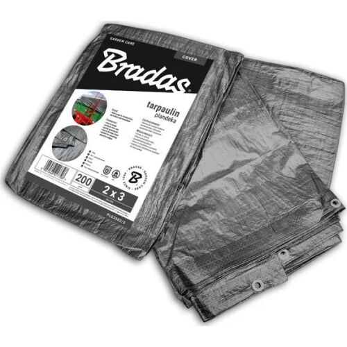 Bradas 2x3m Waterproof Tarpaulin, Grey Polyethylene Cover
