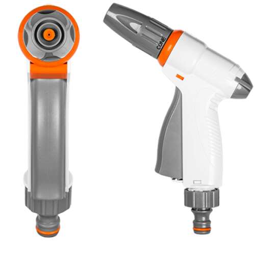 WHITE LINE EN6T adjustable spray nozzle with coupling connector for watering, 1/2 inch, white