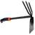 Bradas KT-Y6005 garden hoe with 3 tines and a flat blade, black and orange
