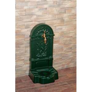 Zöld Firenze fali kút réz csappal - Kerti kút és csap