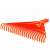 Orange plastic leaf rake with wooden handle, Bradas KT-CX22B